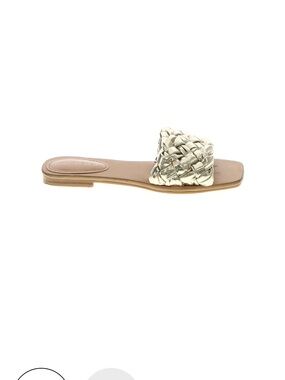 Marc Fisher Braided Metallic Slide Sandal - Gold